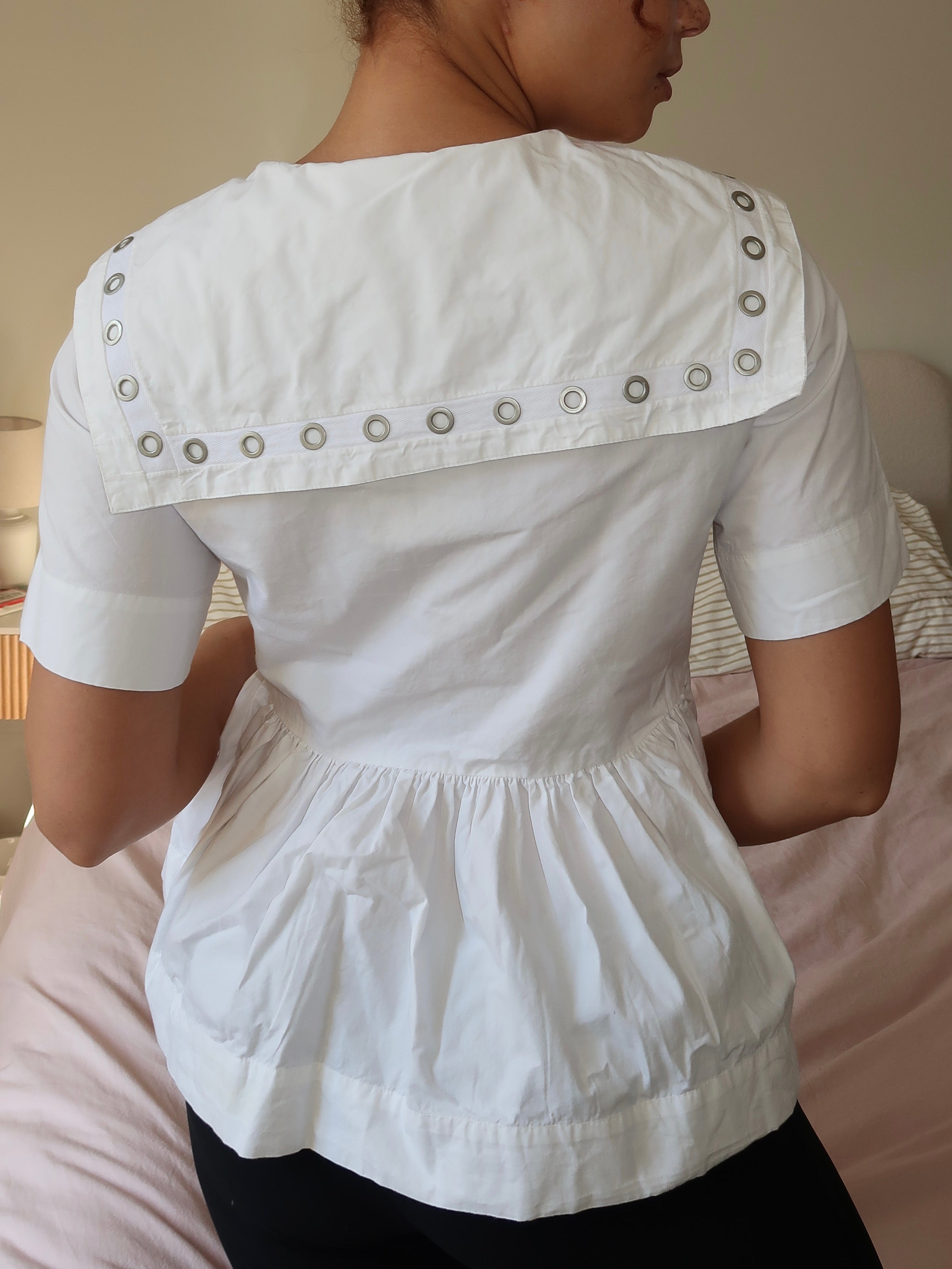 Cyrus Eyelet Blouse in White