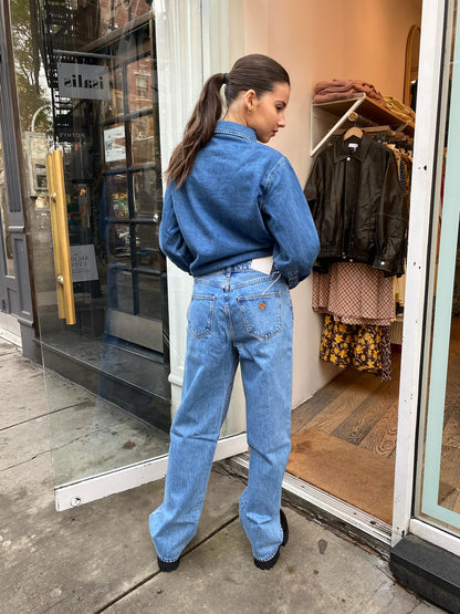 A Slouch Straight Leg Mid Rise Jean in Georgia