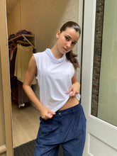 Load image into Gallery viewer, Jersey Sleeveless Turtleneck in Powder
