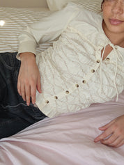 Elliana Smocked Cardi in Butter