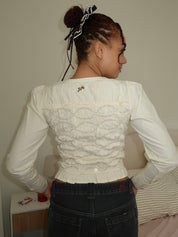 Elliana Smocked Cardi in Butter