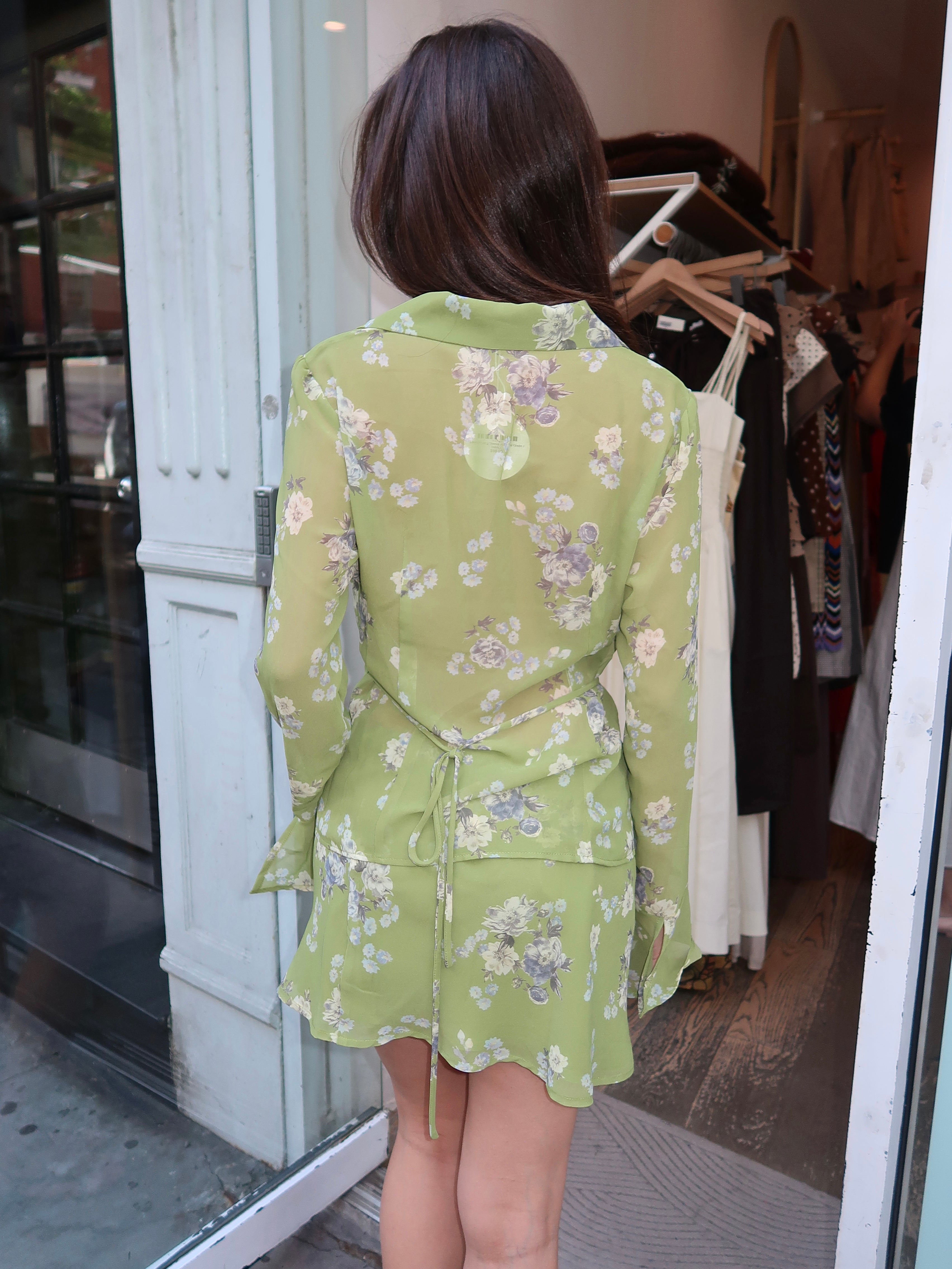 Lauren Long Sleeve in Floral Green
