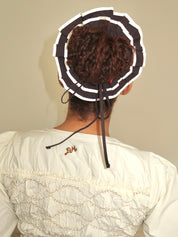 Piping Tie Scrunchie in Black/Butter