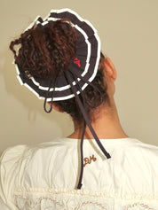 Piping Tie Scrunchie in Black/Butter