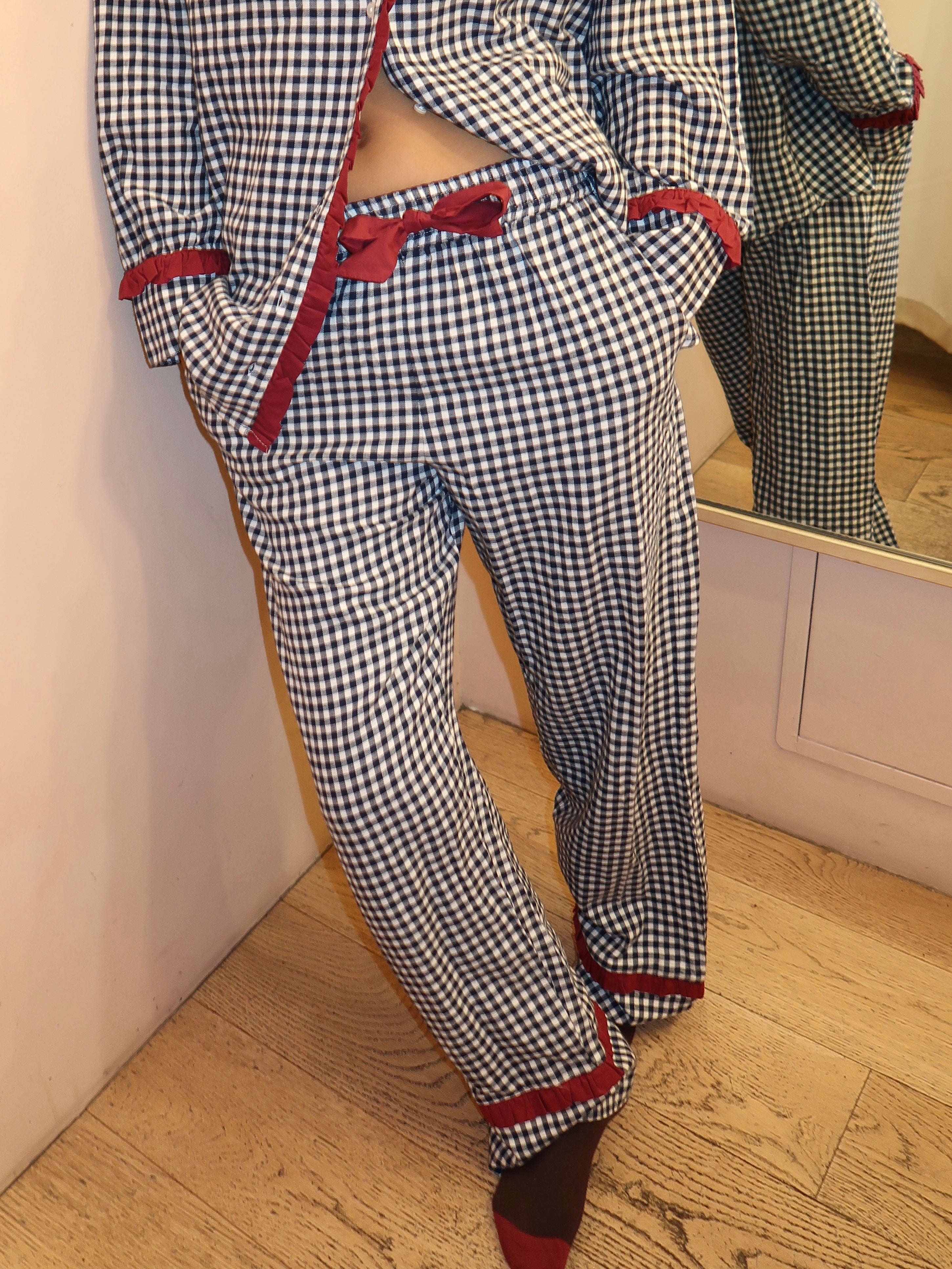 Antonia PJ Set in Navy Gingham