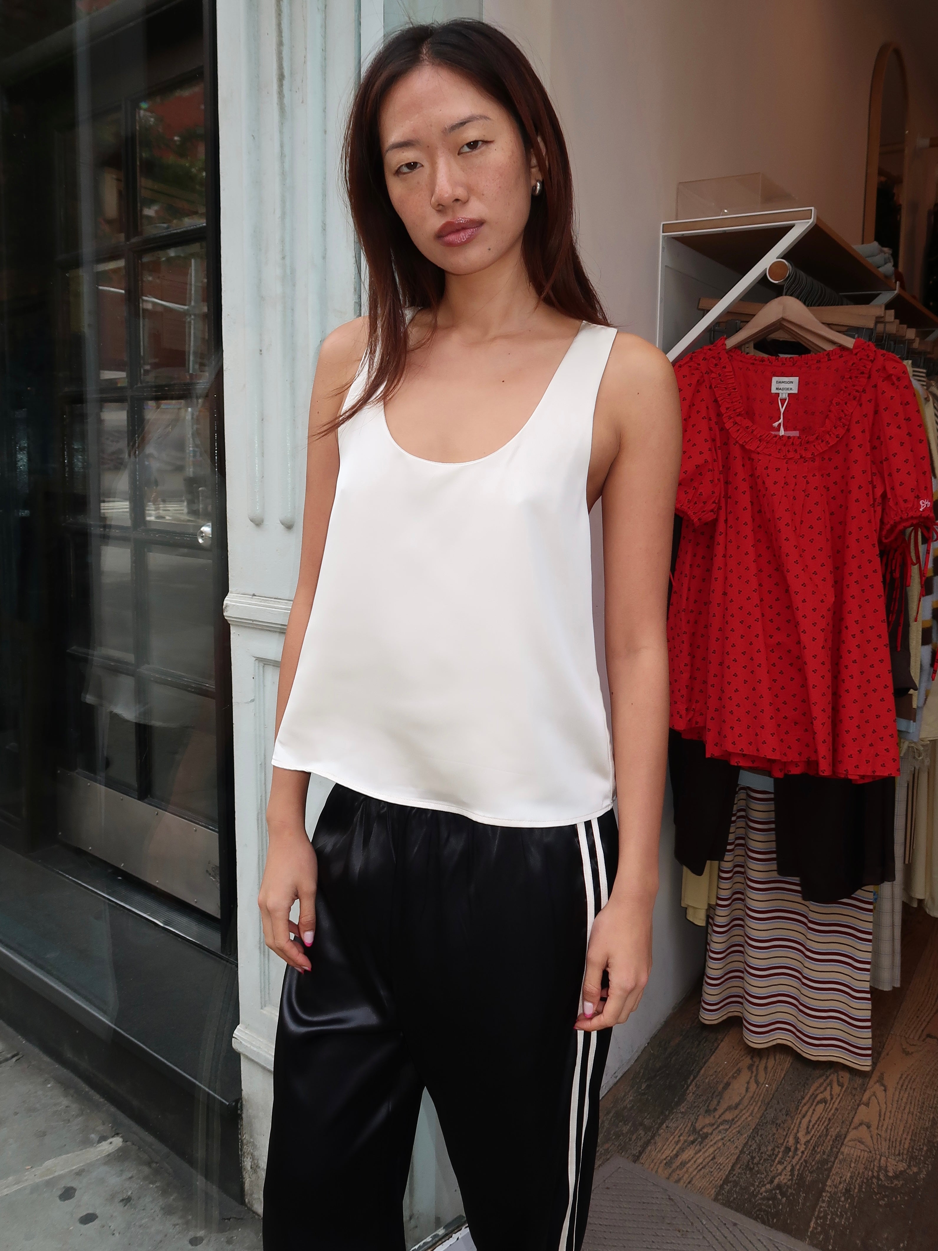 Laila Silky Tank Top in Cream