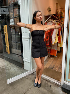 Chance Button Down Mini Dress in Black