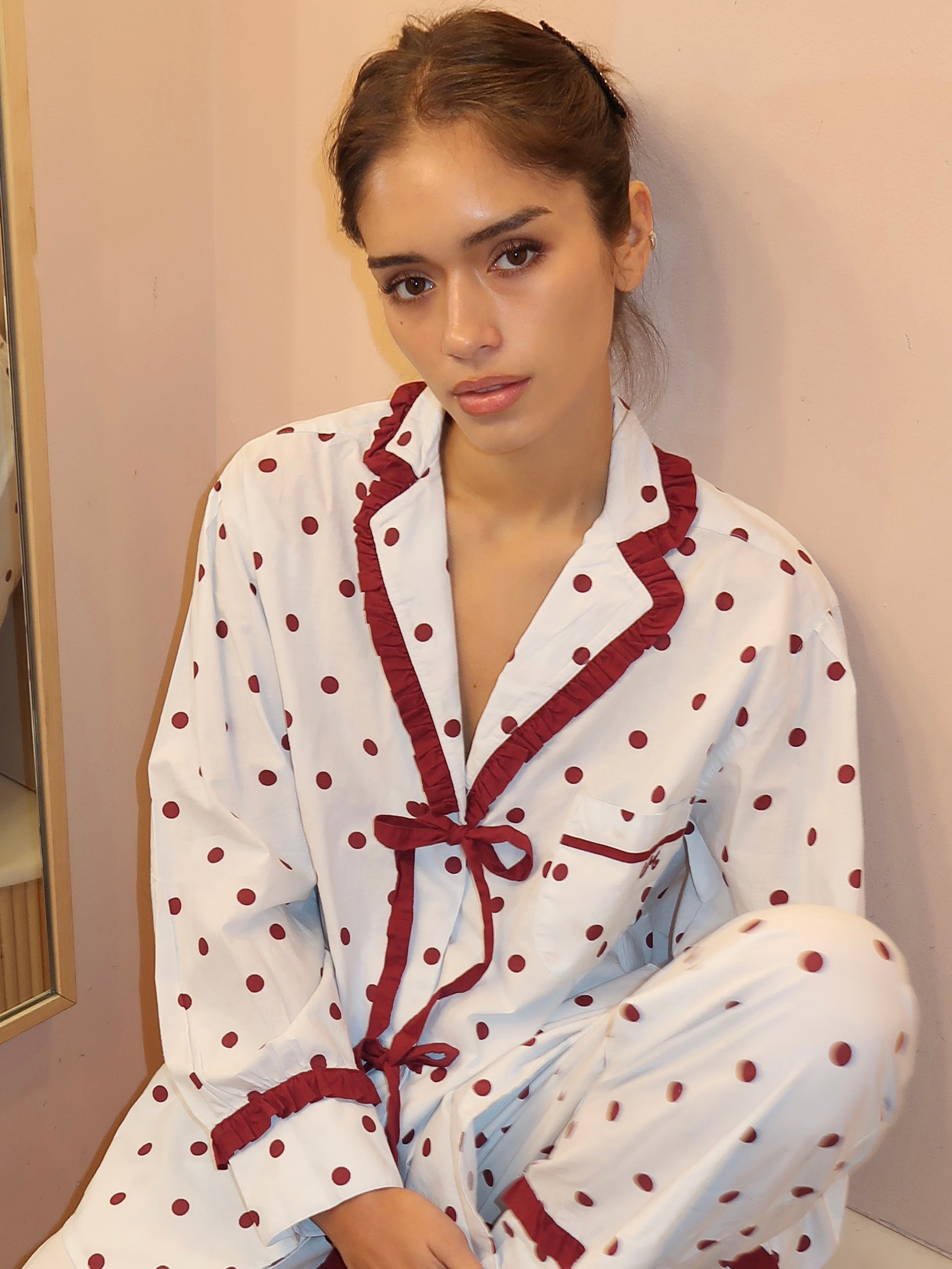 Antonella PJ Set in Polka Dot Blue