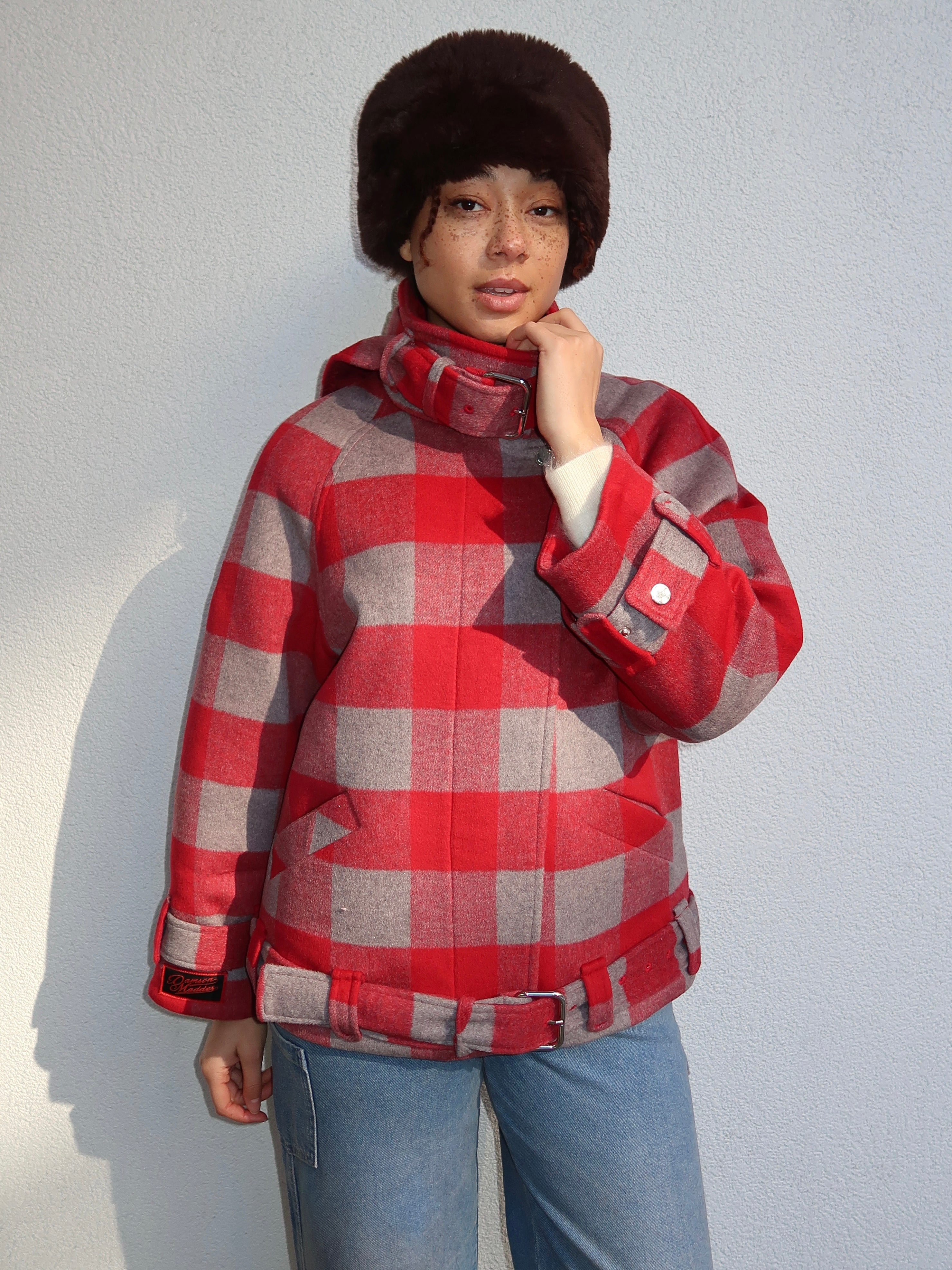 Polly Wool Bomber in Red