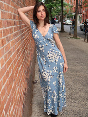 Cathy Dress Amelia Bouquet Blue