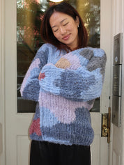 Wool Alpaca Mix Long Cardigan in Kingfisher