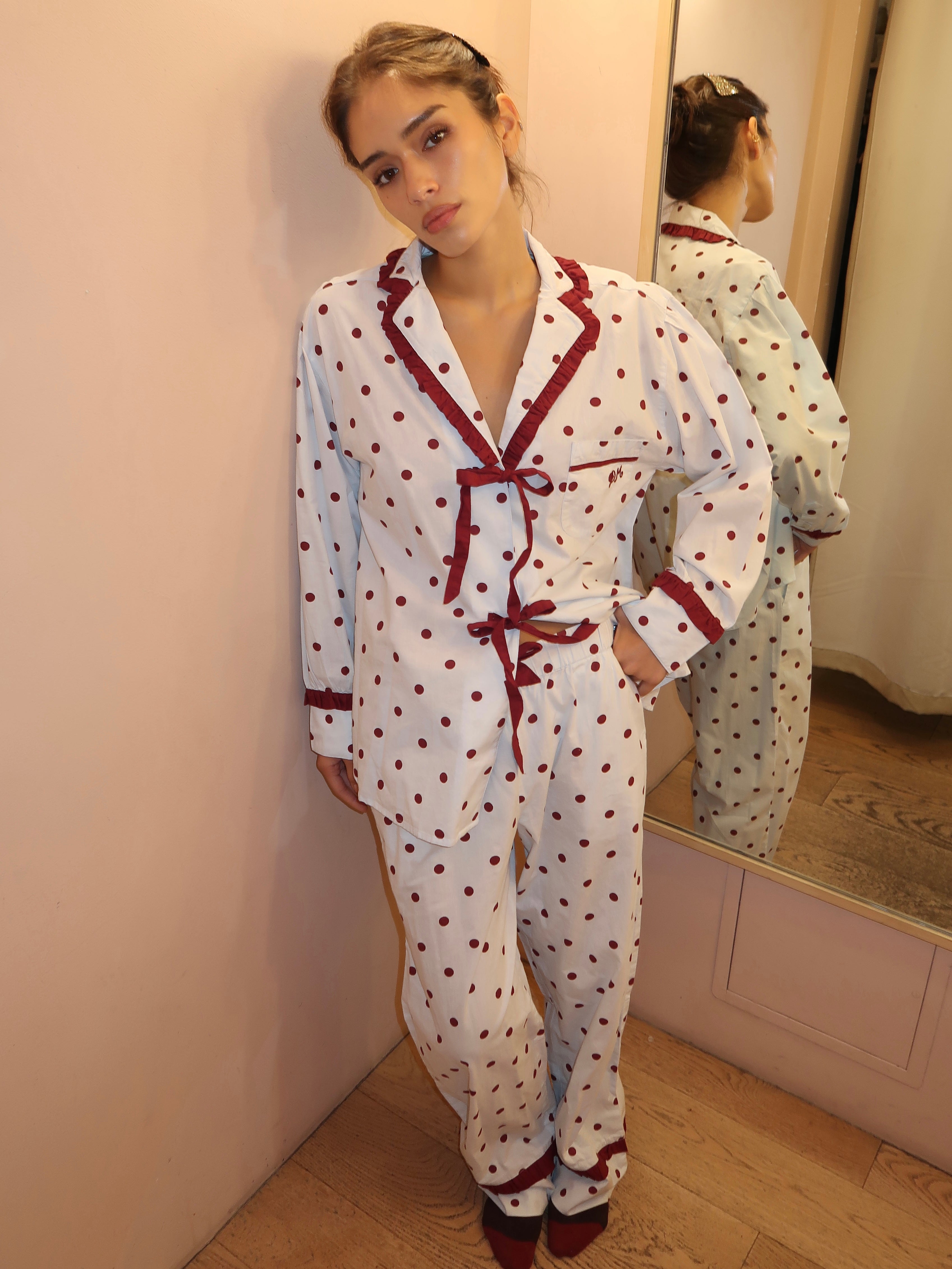 Antonella PJ Set in Polka Dot Blue