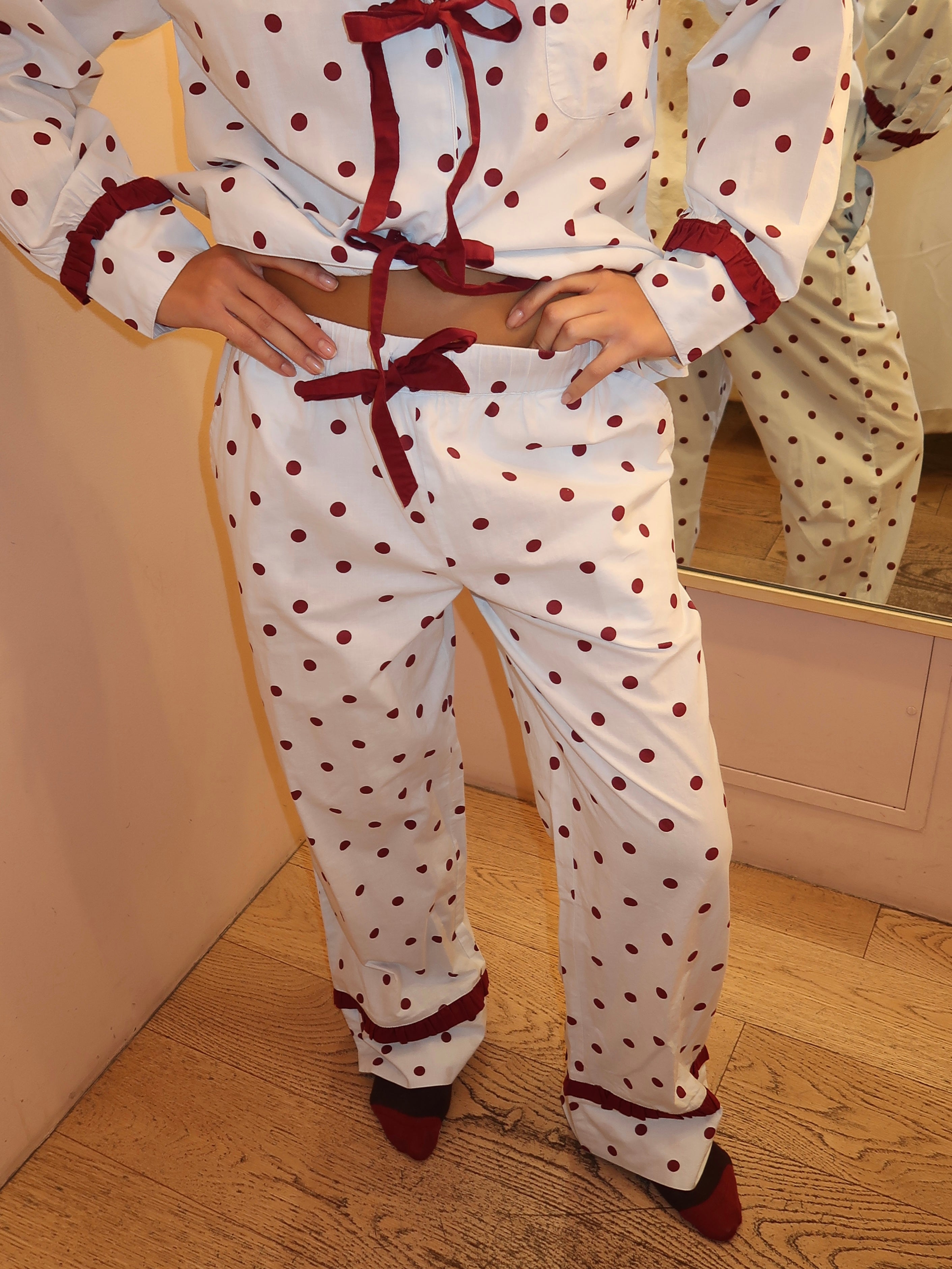 Antonella PJ Set in Polka Dot Blue