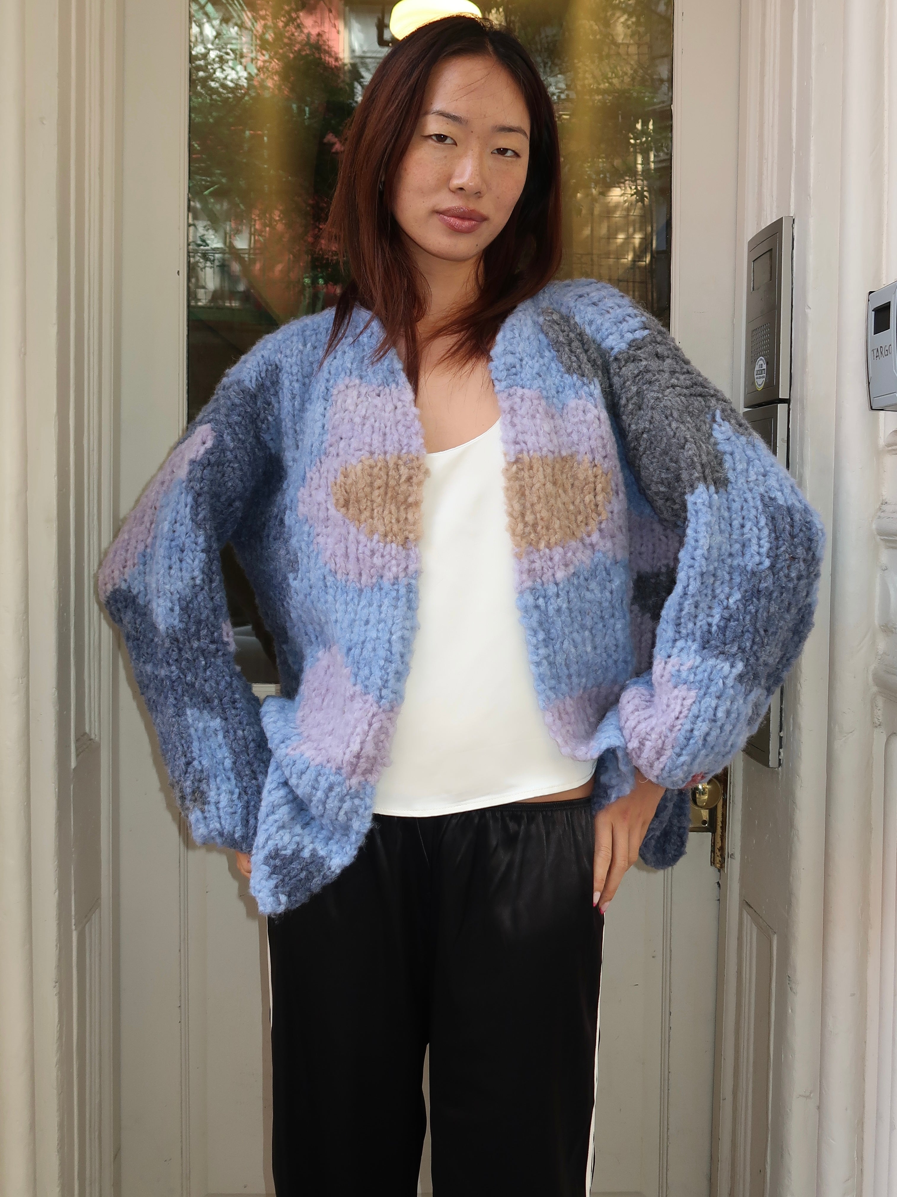 Wool Alpaca Mix Long Cardigan in Kingfisher