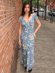 Cathy Dress Amelia Bouquet Blue