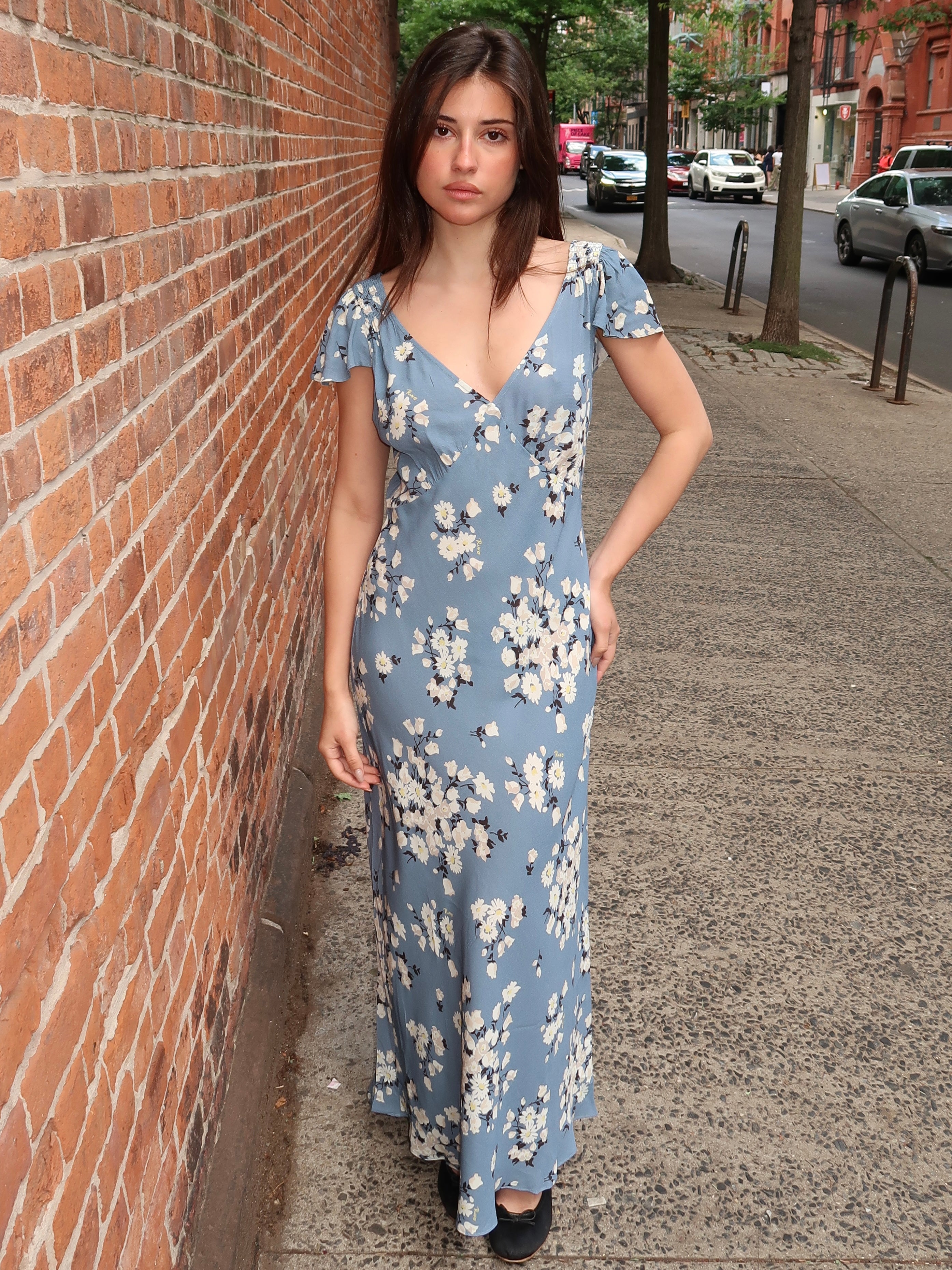Cathy Dress Amelia Bouquet Blue