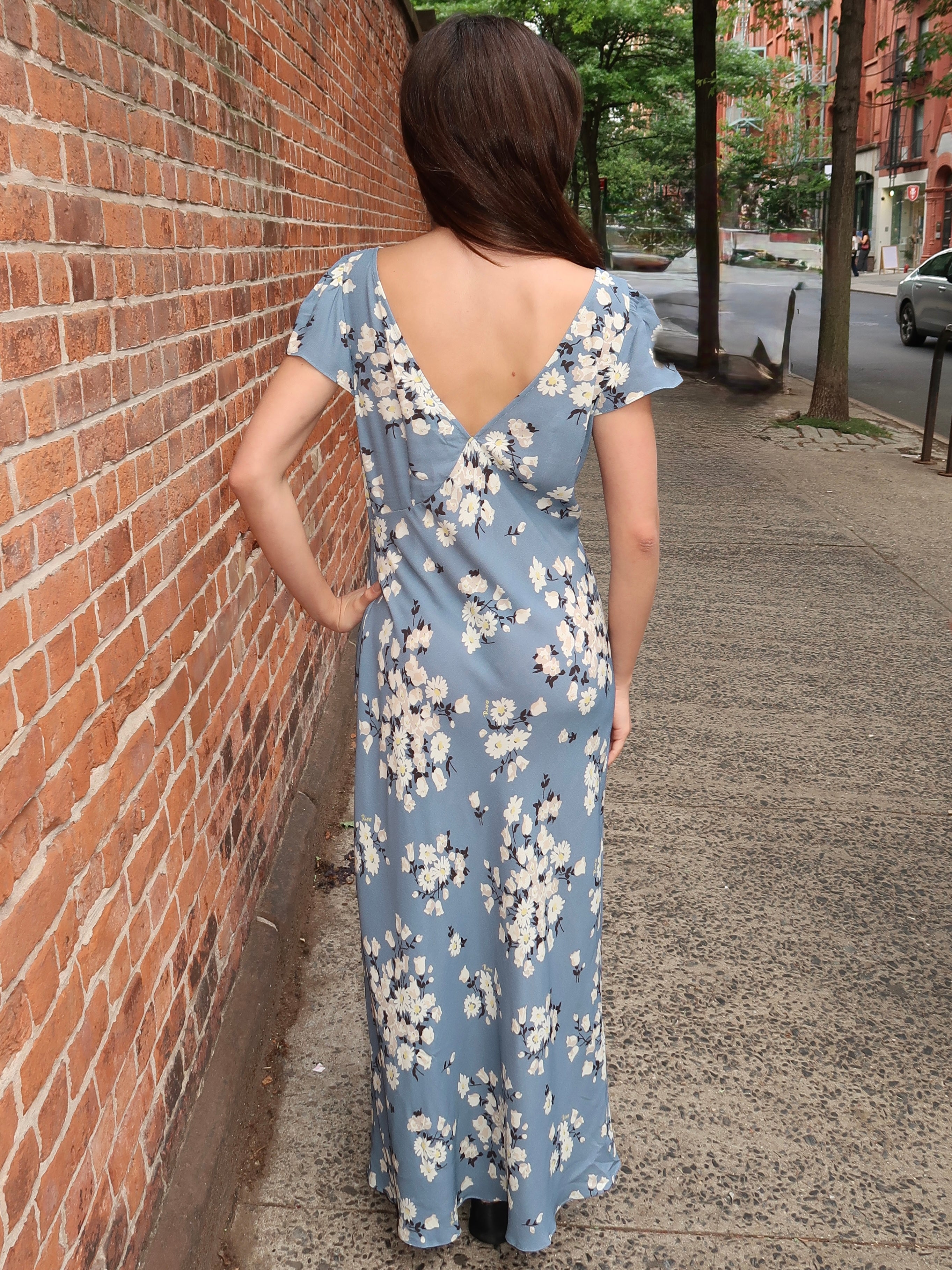 Cathy Dress Amelia Bouquet Blue