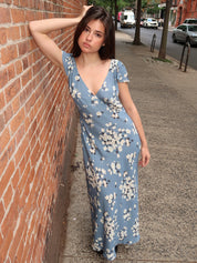 Cathy Dress Amelia Bouquet Blue