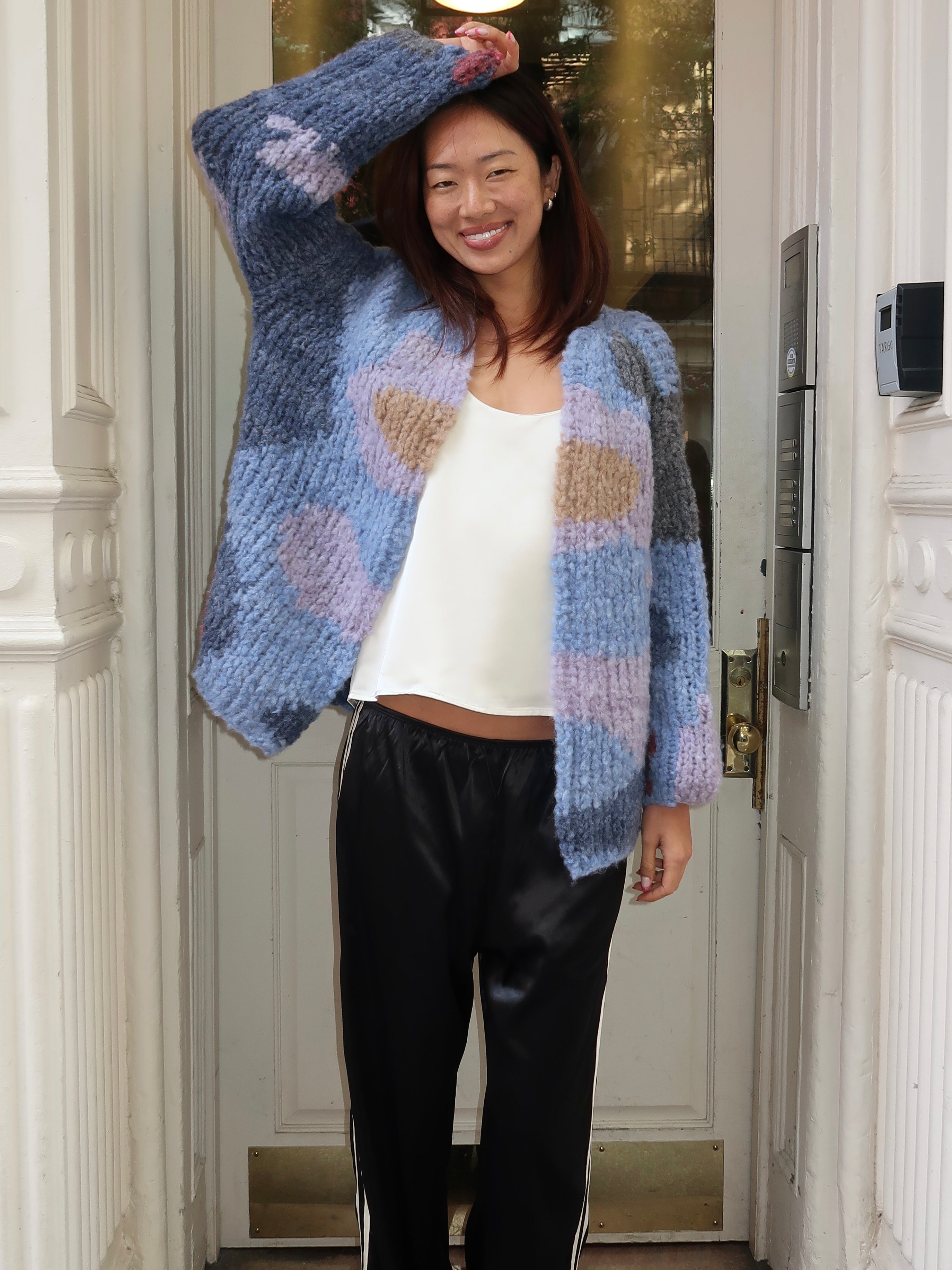 Wool Alpaca Mix Long Cardigan in Kingfisher