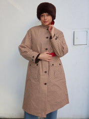 Anja Reversible Honey Trench in Tan/Red