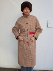 Anja Reversible Honey Trench in Tan/Red