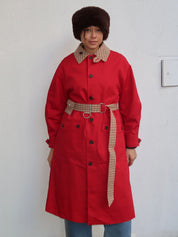 Anja Reversible Honey Trench in Tan/Red