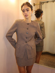 Bellmere Jacket in Brown Houndstooth