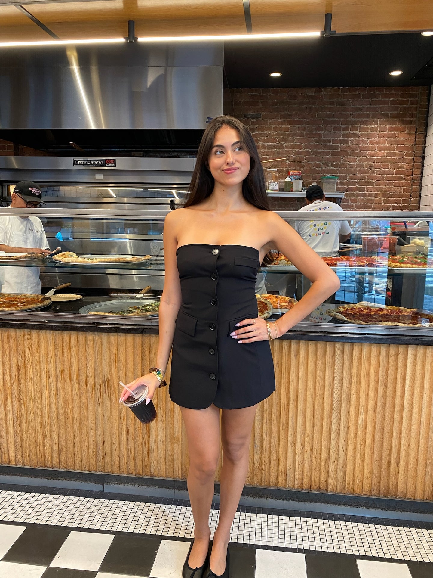 Chance Button Down Mini Dress in Black