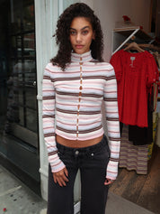 Chloe Sweater in Pink Multi Stripe