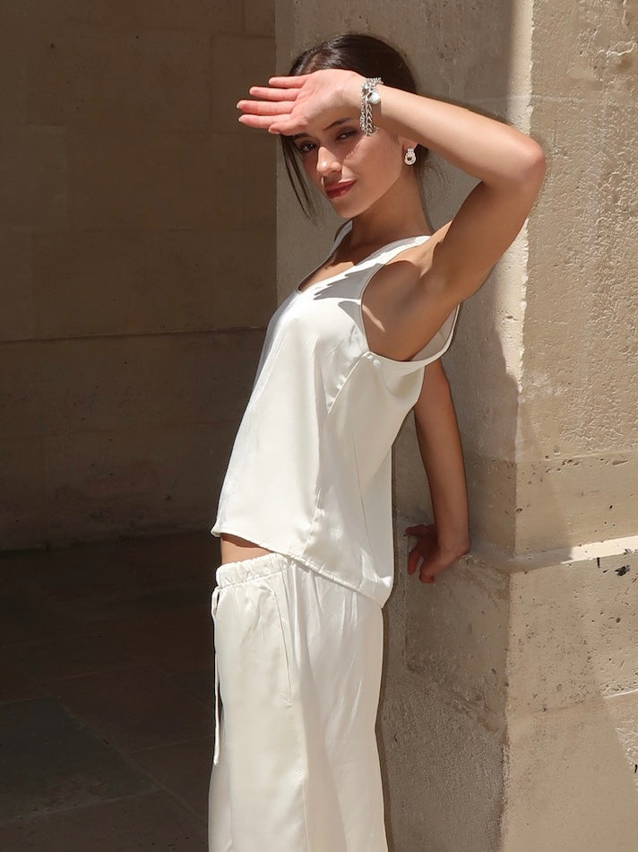 Mikayla Tank Top in Ivory
