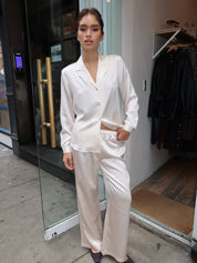 Soma Trousers in Ivory Satin