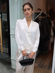 Irene Blouse in Ivory Satin