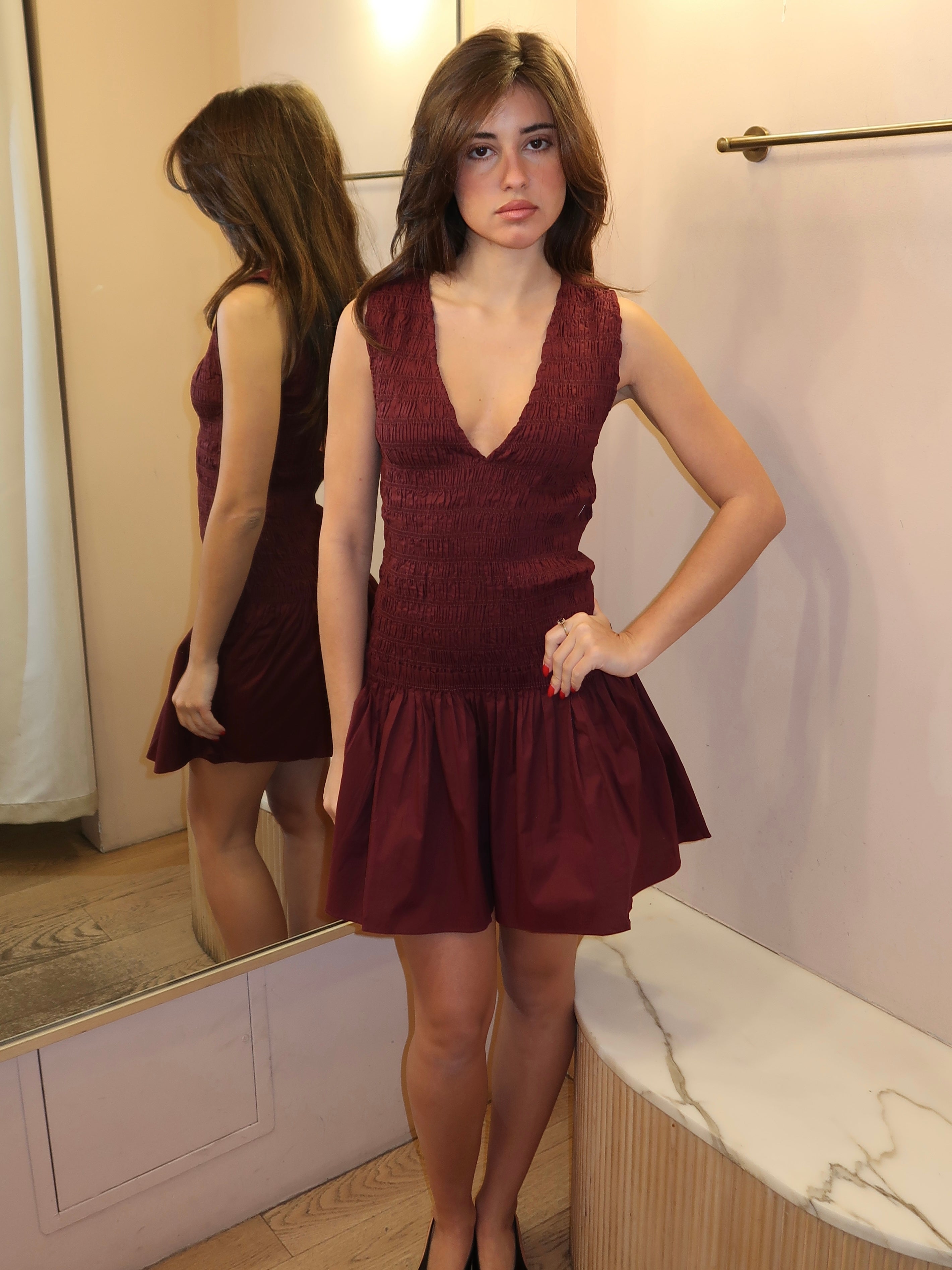 Palomar Mini Dress in Mulberry