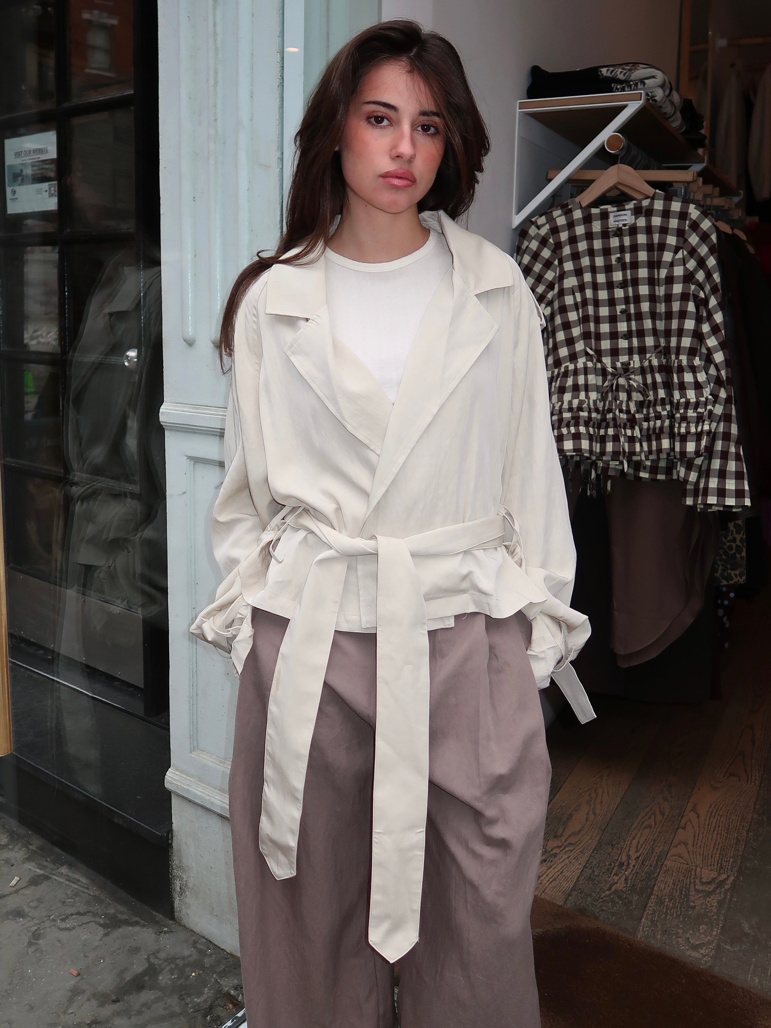 Jass Shirt Trench in Khaki