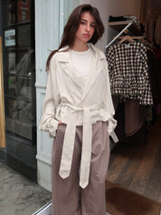 Jass Shirt Trench in Khaki