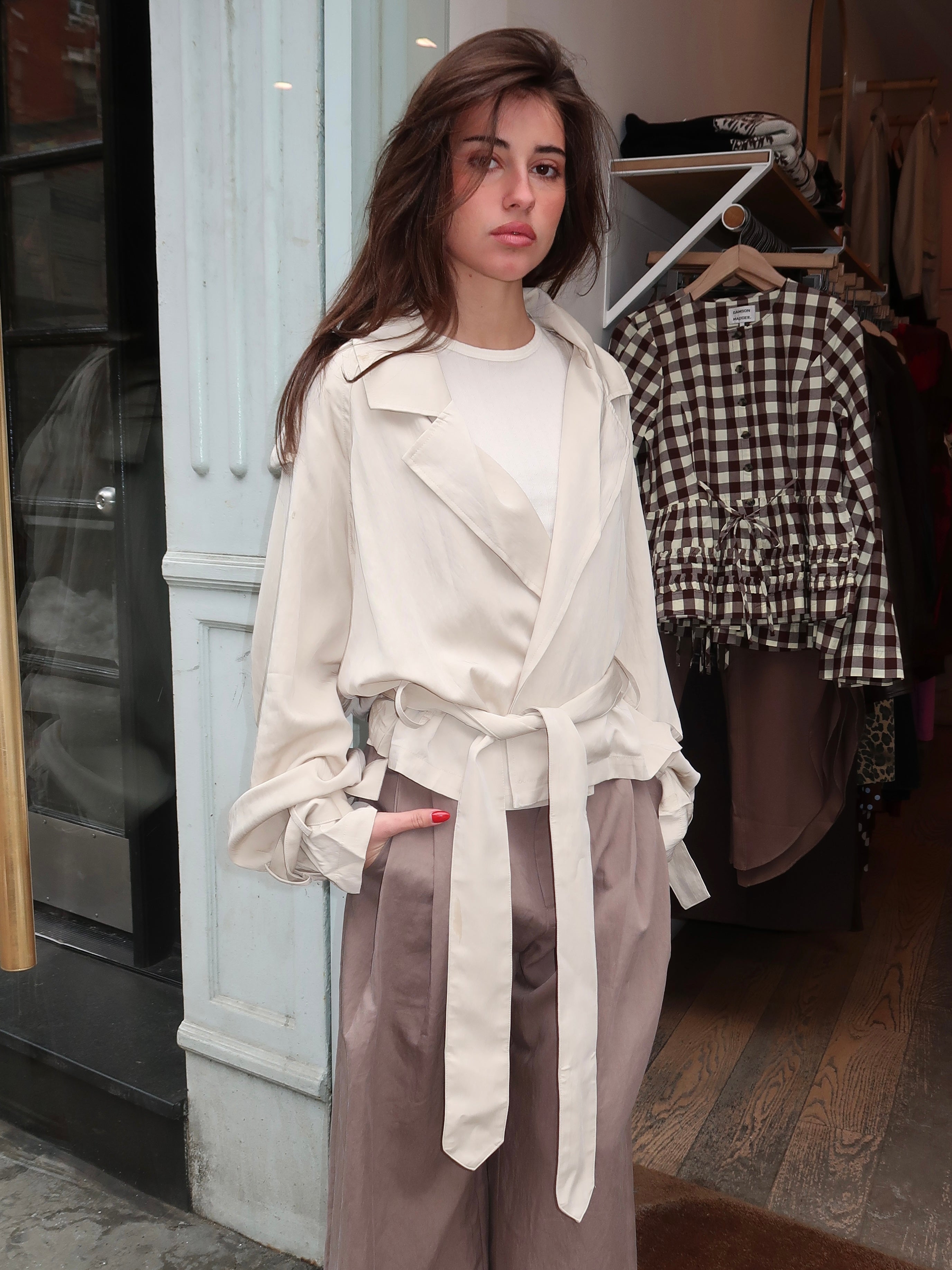 Jass Shirt Trench in Khaki