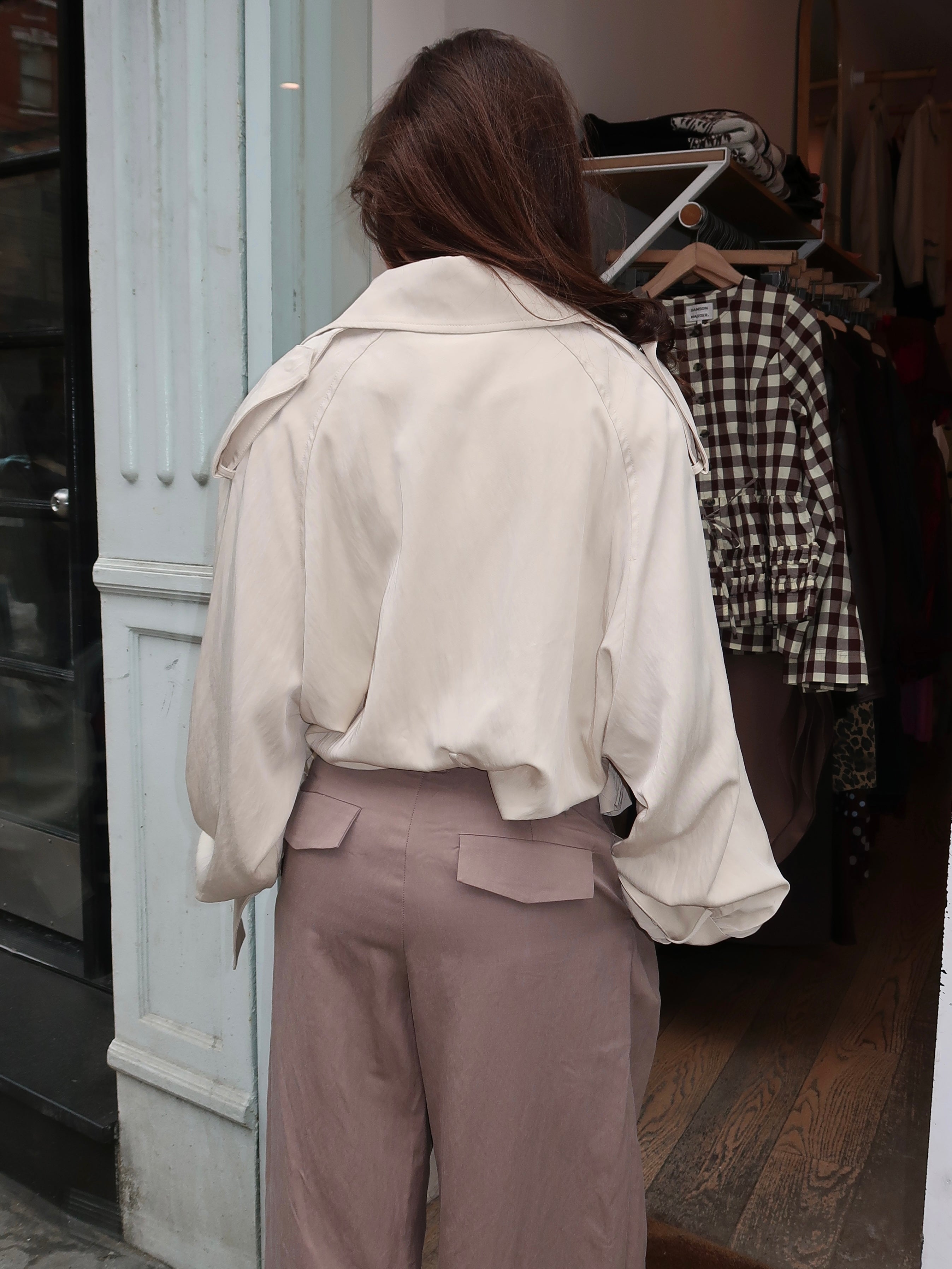 Jass Shirt Trench in Khaki