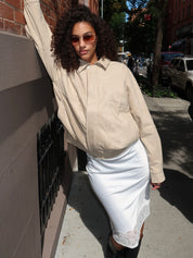 Connie Bomber Jacket in Beige