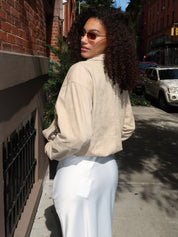 Connie Bomber Jacket in Beige