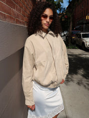 Connie Bomber Jacket in Beige