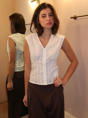 Sutter Button Up Top in White