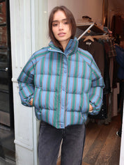 Striped Short Jacket in Blue