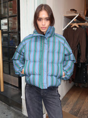 Striped Short Jacket in Blue