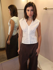 Sutter Button Up Top in White