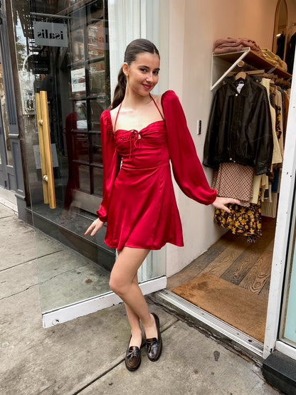 Vivian Dress in Deep Red