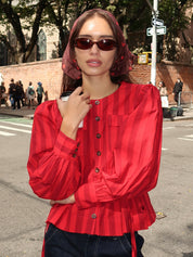 Sheer Spot Headscarf in Red