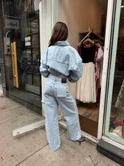 Josine Loose Fit Wide Leg Jeans in Eco Bleach/Creme