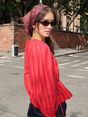 Sheer Spot Headscarf in Red