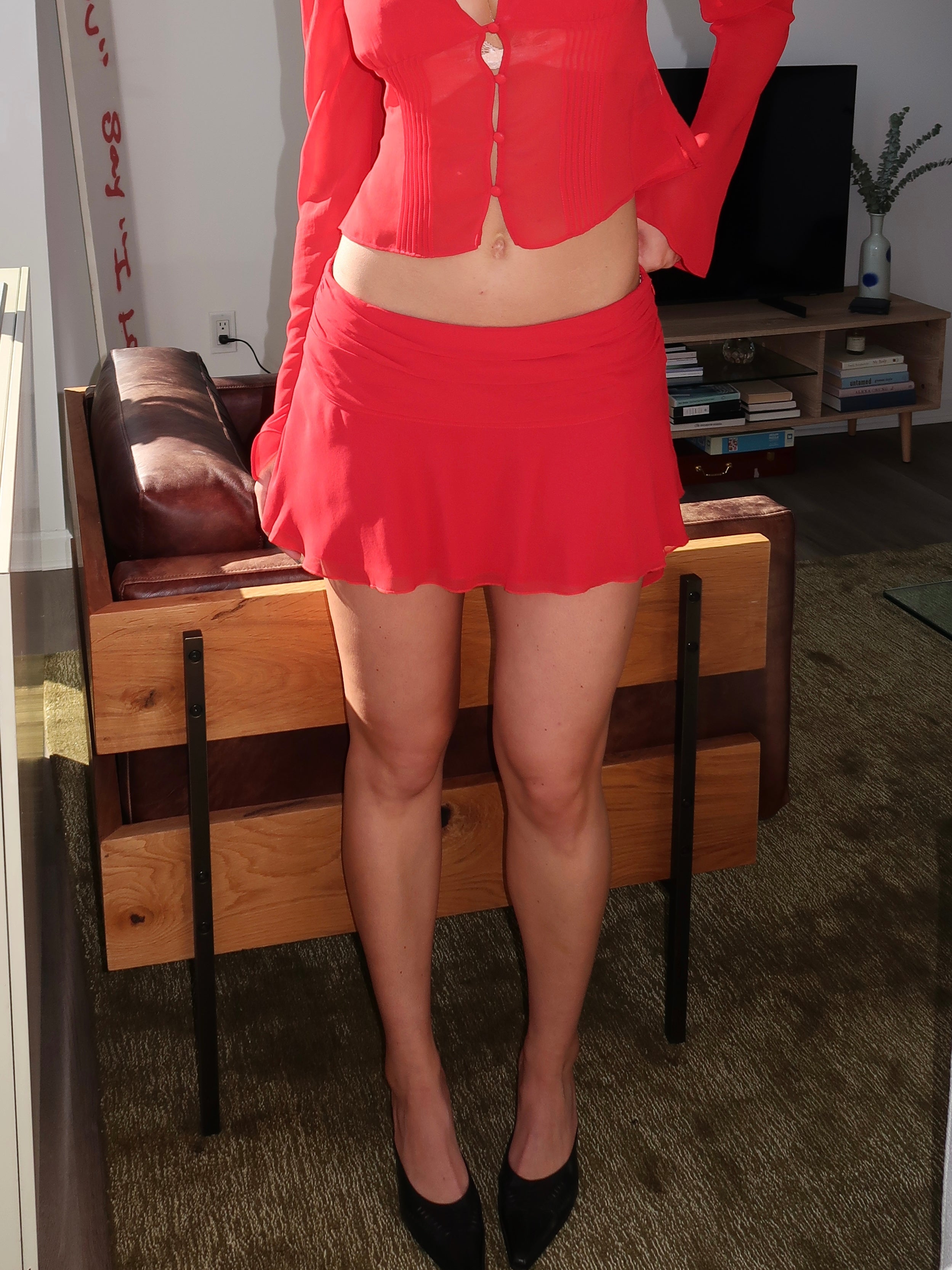 Eda Mini Skirt in Red Love
