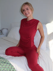 Foldover Pants in Raspberry